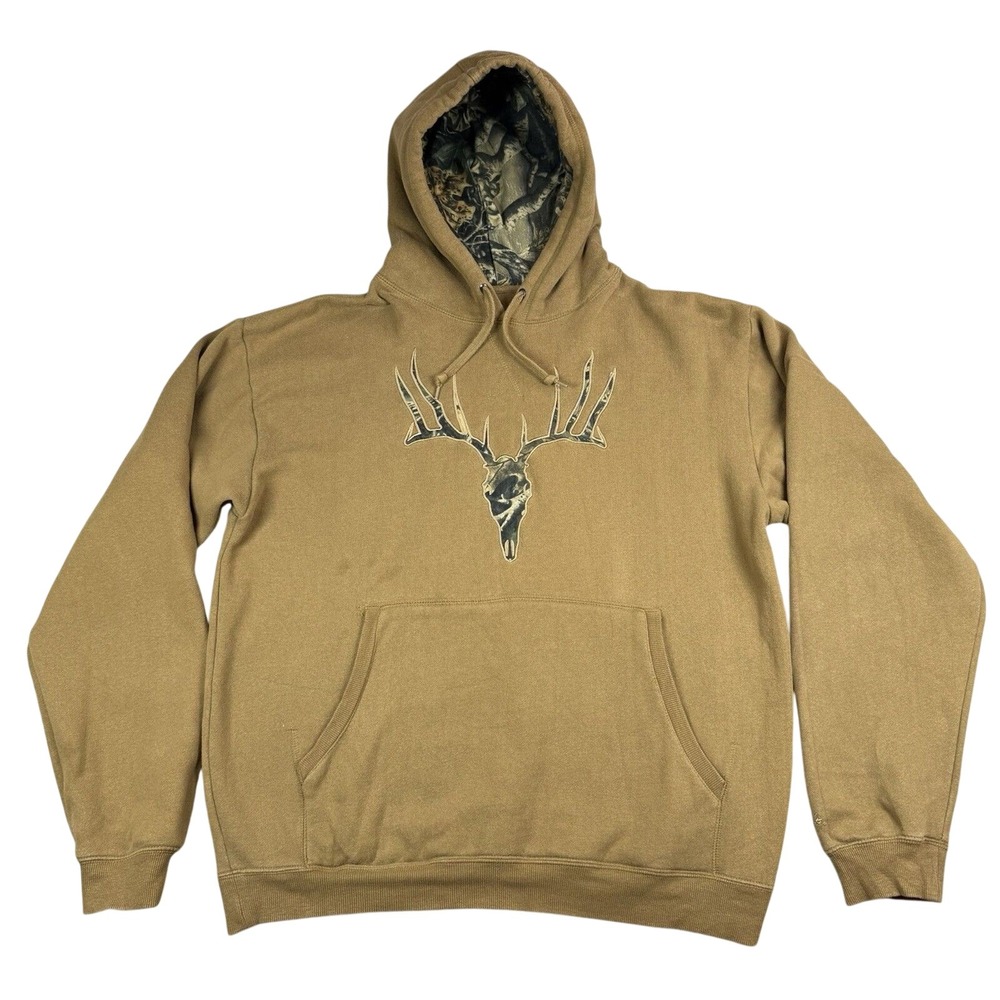 Cabelas Buck Hoodie Men's Large Brown Camouflage Nature Outdoor Hunting‎